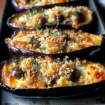 Aubergines gratinées mozzarella olives