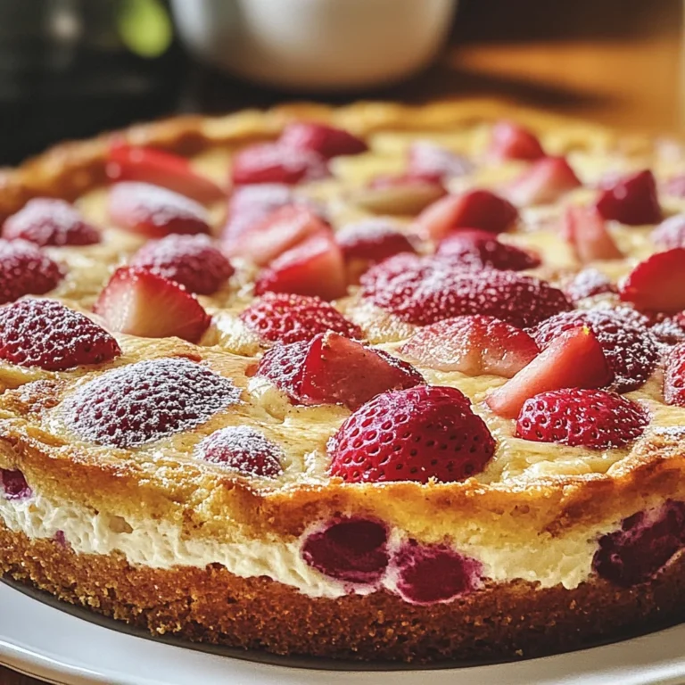 Clafoutis à la rhubarbe et fraises