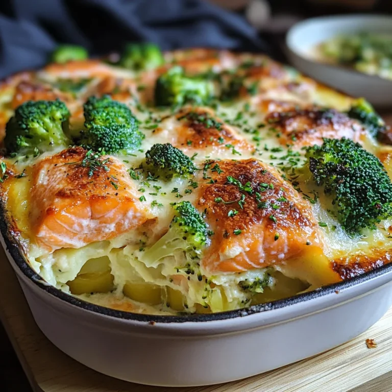 Parmentier au saumon et brocolis