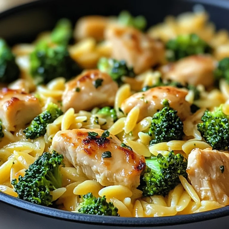 Poulet brocoli orzo au cheddar