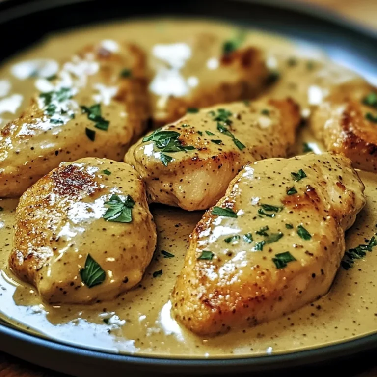 Poulet crémeux à la moutarde et au vinaigre de cidre blanc