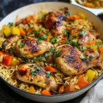 Riz au four poulet légumes