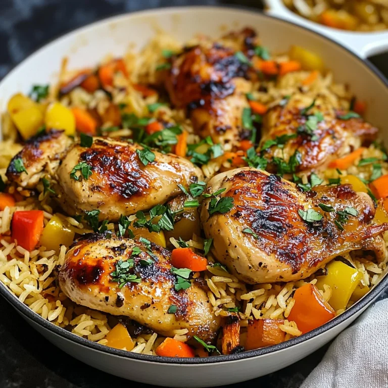 Riz au four poulet légumes