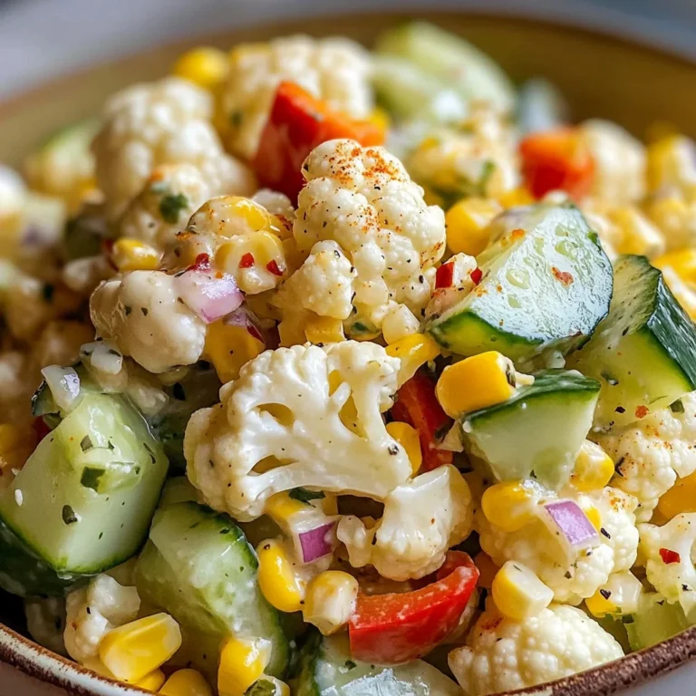 Salade chou-fleur maïs concombre