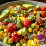 Salade de maïs et avocat
