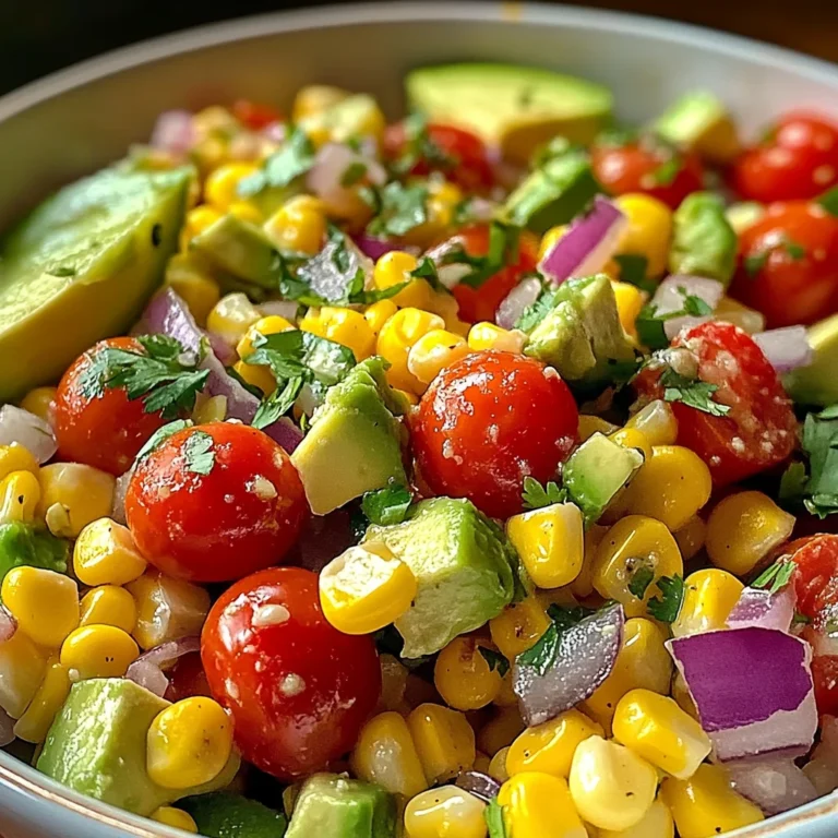 Salade de maïs et avocat
