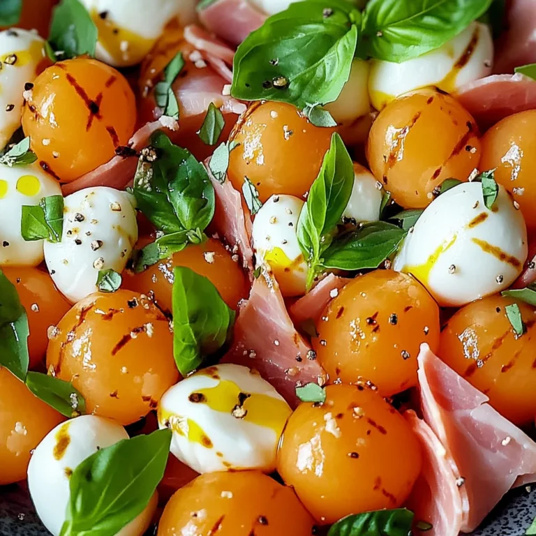 Salade melon jambon de poulet mozzarella
