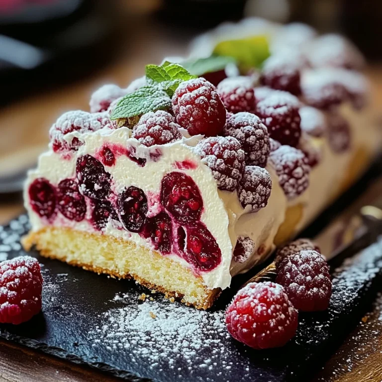 Bûche de Noël au Mascarpone, Chocolat Blanc et Framboises