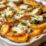 Gratin de Patates Douces, Épinards et Feta