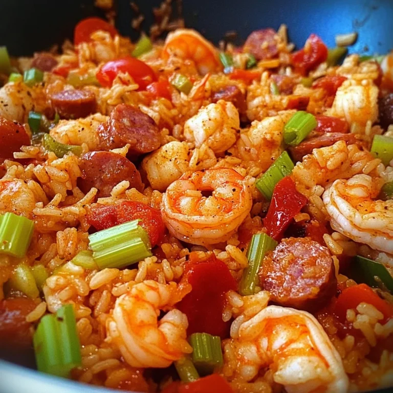 Jambalaya Authentique au Poulet, Crevettes et Saucisse