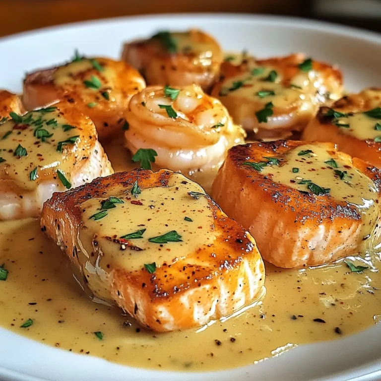 Saumon et Crevettes avec Sauce à la Crème Cajun