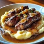 Bangers et Purée avec Sauce à l’Oignon 
