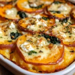 Gratin de Patates Douces, Épinards et Feta