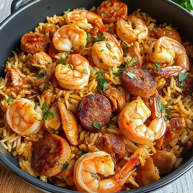 Jambalaya Authentique au Poulet, Crevettes et Saucisse