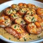 Saumon et Crevettes avec Sauce à la Crème Cajun