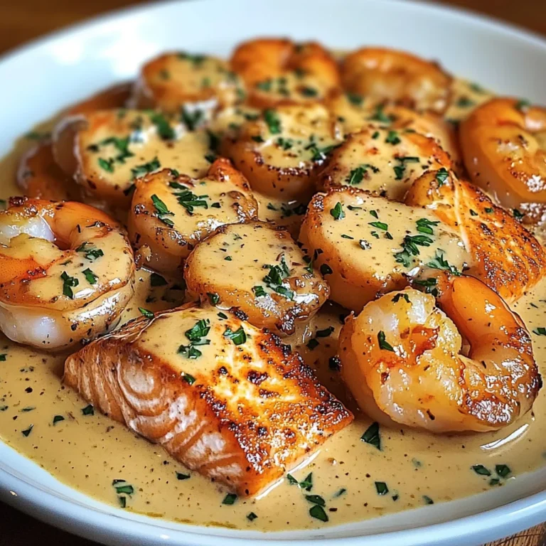 Saumon et Crevettes avec Sauce à la Crème Cajun