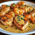 Saumon et Crevettes avec Sauce à la Crème Cajun