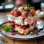 Dessert italien aux fraises fraîches