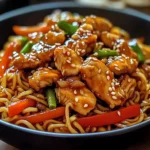 Nouilles Sautées au Poulet Caramélisé