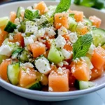 Salade de melon, concombre et feta