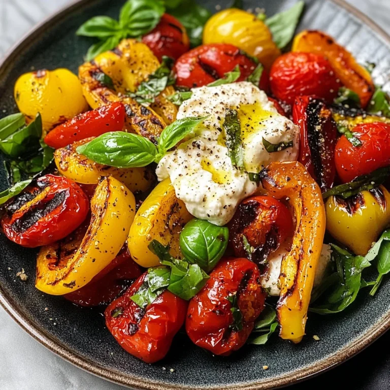 Salade de poivrons grillés à la burrata